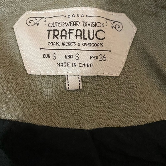 Zara Trafaluc Linen Faux Leather Motorcycle Jkt Sm - Picture 6 of 8